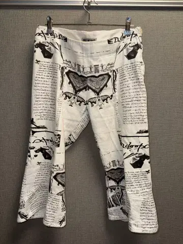 issey miyake 신문 아트 워크 플레어 팬츠