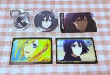 진격의 거인 카라테츠 미카사 캔뱃지 아크링 키링 카드