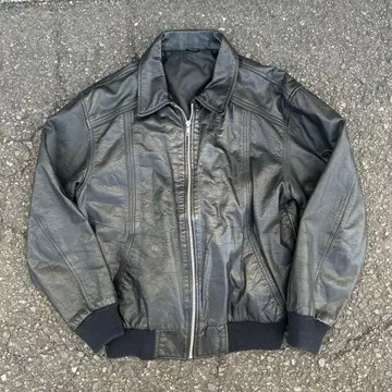 80s 짧은 기장 가죽 자켓 천연 가죽 90s