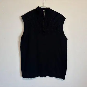 띠어리 하프 지퍼 니트 드라이버즈 니트 베스트 블랙