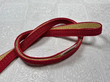 b-164 순수 실크 허리띠 평조 2way 후리소데 성인식 빨간색 금