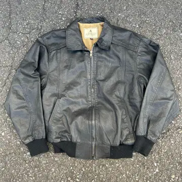 90s 짧은 기장 천연 가죽 빈티지 가죽 자켓