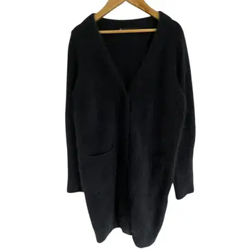 마르티니크 퍼지 100% 울 롱 가디건 네이비