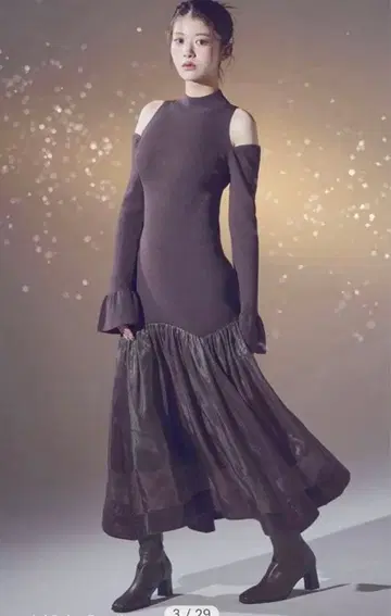 스나이델 Sustainable 콜드 숄더 니트 원피스 BRW