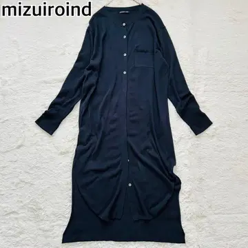 미즈이로 인드 롱 변형 가디건 하이 게이지 히요쿠 블랙 프리