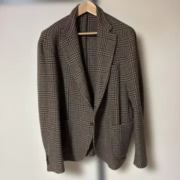 eleventy 글렌체크 브라운 2B 자켓 56 LARDINI