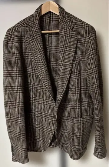 eleventy 글렌체크 브라운 2B 자켓 56 LARDINI