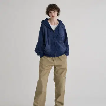 WISHFOREVER 더블 지퍼 후드티