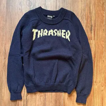 THRASHER 00s 래글런 니트 울 네이비