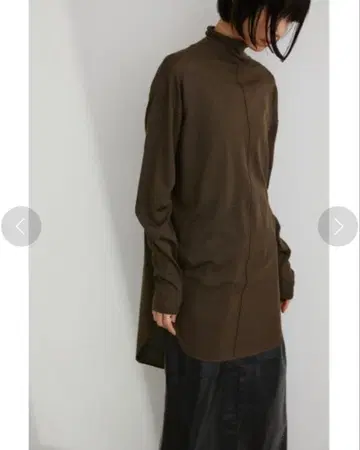 STYLEMIXER 스타일믹서 시어 루즈넥 롱니트 카키