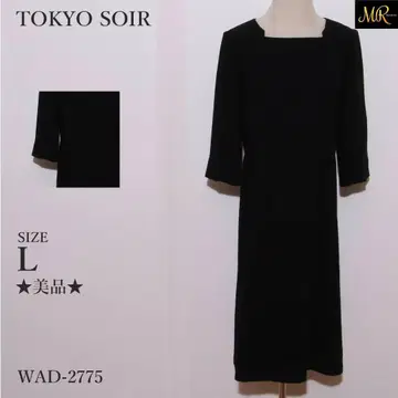 새상품급 TOKYO SOIR 원피스 종아리 기장 7부 소매 심플 포멀