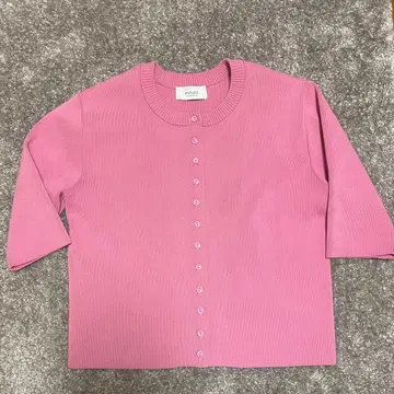 emmi 핑크 니트 5부 소매 가디건 [S] 상당