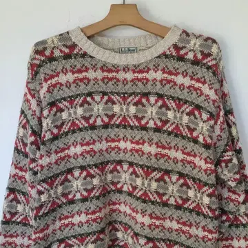 USA제 90s LLBean 엘엘빈 눈꽃 패턴 코튼 니트