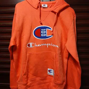 Champion 핑크 오렌지 후드티 S 사이즈