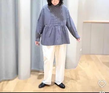 새상품 tandey 늑대와 비추는 수면의 문워크 코튼 긴팔 블라우스