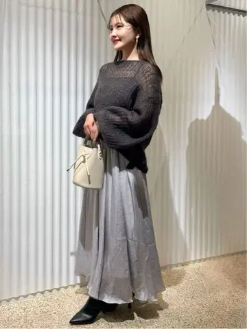 SNIDEL 키드 모헤어 니트 세트 원피스 (DGRY)