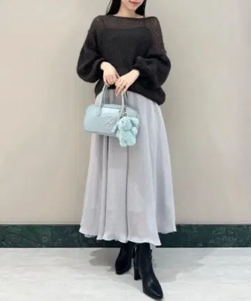 SNIDEL 키드 모헤어 니트 세트 원피스 (DGRY)