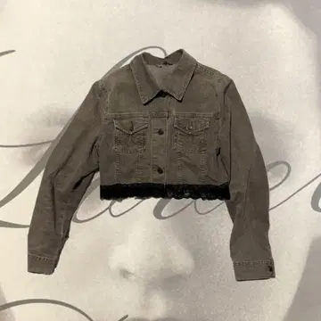 브라운 크롭 데님 자켓