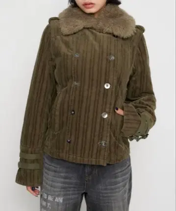 완판 러그아젬 LAGUAGEM 코듀로이 보아 자켓 카키 아우터