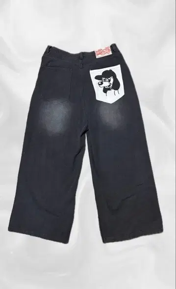 CENTIMETER 캐릭터 자수 팬츠 블랙