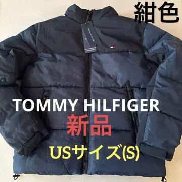 A877 새상품 타미힐피거 US(S) 믹스 미디어 퍼 네이비 자켓