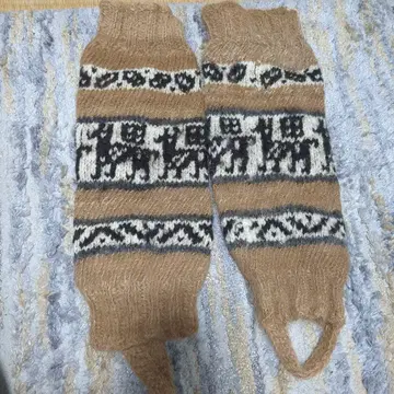 울 혼방 동물 패턴 니트 레그 워머