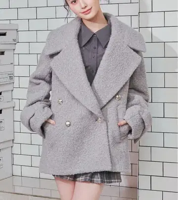 REDYAZEL 보아 더블 미들 코트 GLAY