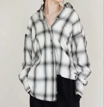 CREDONA 오버 사이즈 체크 셔츠