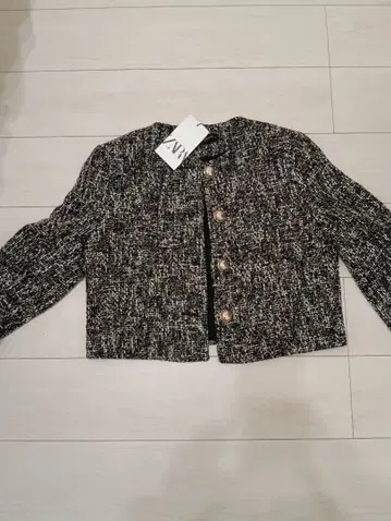 ZARA 택 포함 새상품 트위드 블랙