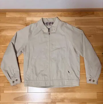 베이지 체크 내부 집업 자켓