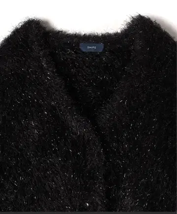 SHIPS 라메 숏 가디건 블랙