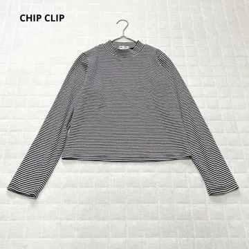 [ CHIP CLIP 아베일 ] 티셔츠 긴팔 보더 스트레치 M