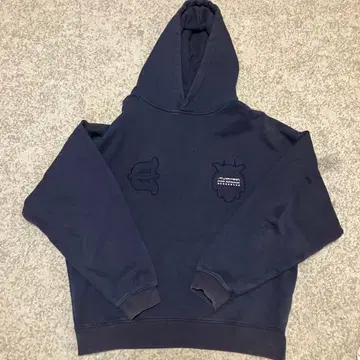 Evisen 네이비 후드 부착 후드티 L