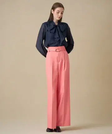 아나이 ANAYI 브라이트 트윌 턱 와이드 팬츠