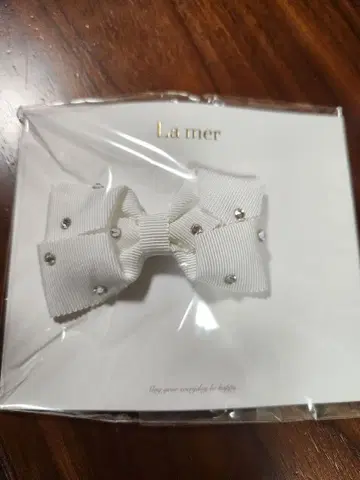 La mer 화이트 리본 헤어 액세서리