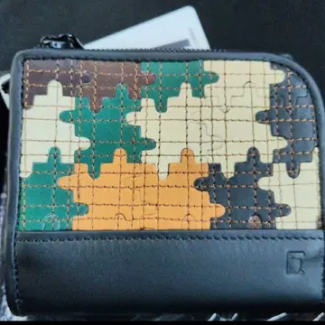 미사용 새상품 트라이온 가죽 L자형 지퍼 미니 지갑 글러브 가죽