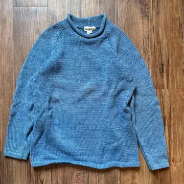 J.crew 90s 롤넥 코튼 니트 거인 택 라이트 블루