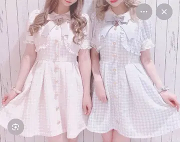 LISLISA 깅엄 트위드 투피스풍 원피스 핑크