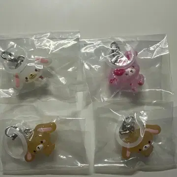 유루토 메지루시 액세서리 하얀 토끼 검은 토끼 봉봉 리본 4점 세트