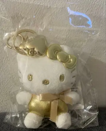 산리오 한국 한정판 헬로키티 골드 봉제 인형 키링