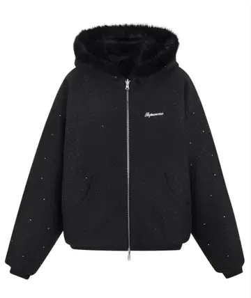 Kirakira 2way fur zip up (black)