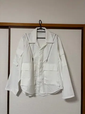 ADRER 지퍼 셔츠 화이트 XS