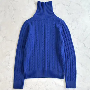 자노네 터틀넥 니트 케이블 니트 파랑 사이즈 48 tn3