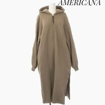 AMERICANA 볼륨 지퍼 롱 후드티 속기모 더블 지퍼