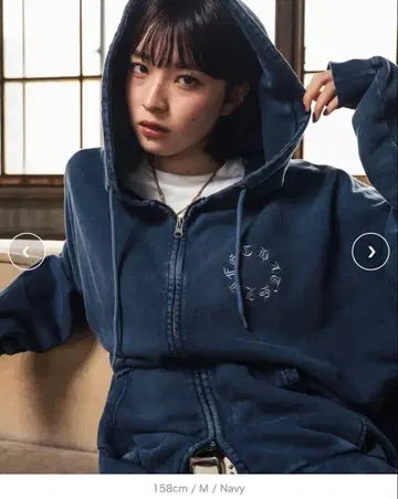 즉시 완판 대인기 That's life 지퍼 후드티 댓츠라이프 네이비 M