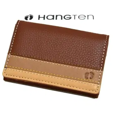 새상품 천연 가죽 HANGTEN 가죽 카드 케이스 명함지갑 한텐 브라운