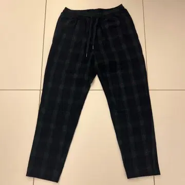 INHERIT 체크 무늬 울 이지 팬츠