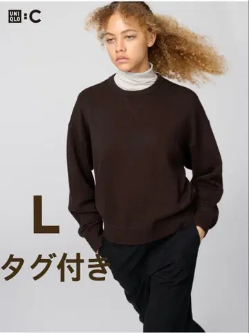 [ 완판 ] 유니클로 스무스 코튼 크루넥 스웨터 L 브라운