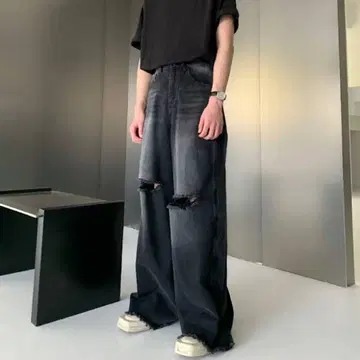 ORUN 데미지 와이드 데님 팬츠 M 사이즈