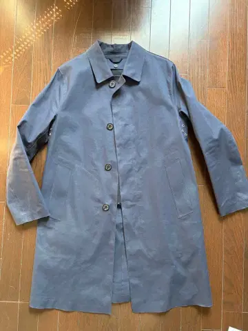 네이비 롱 트렌치코트